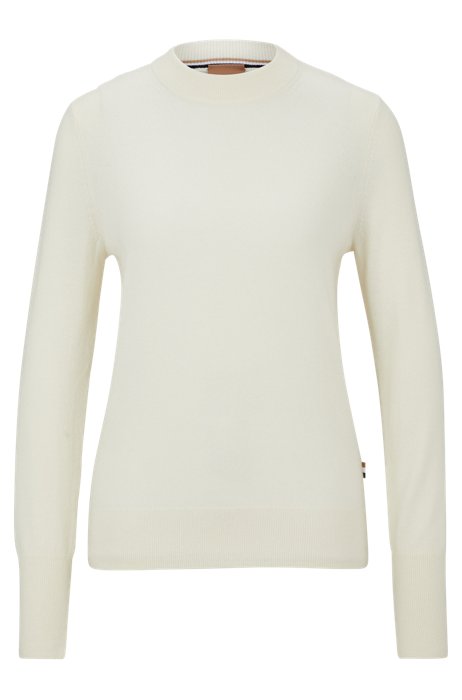 Regular-fit sweater in pure cashmere, White