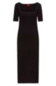 Платье облегающего кроя из эластичного трикотажа с принтом логотипа, Черный