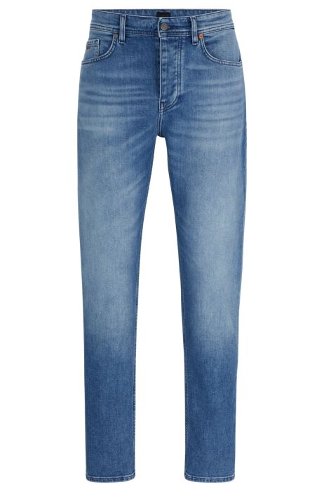 nero HUGO BOSS Uomo Abbigliamento Pantaloni e jeans Jeans Jeans affosulati Jeans con fit affusolato in comodo denim elasticizzato 