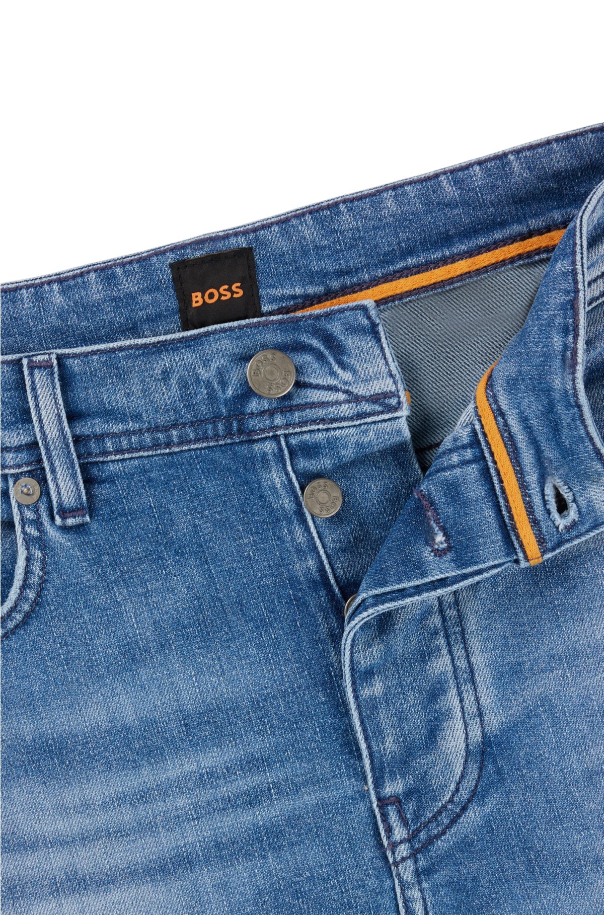 blue jeans BOSS Tapered-fit denim - comfort-stretch in