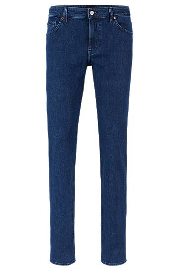 Regular-fit jeans in blue comfort-stretch denim, Hugo boss