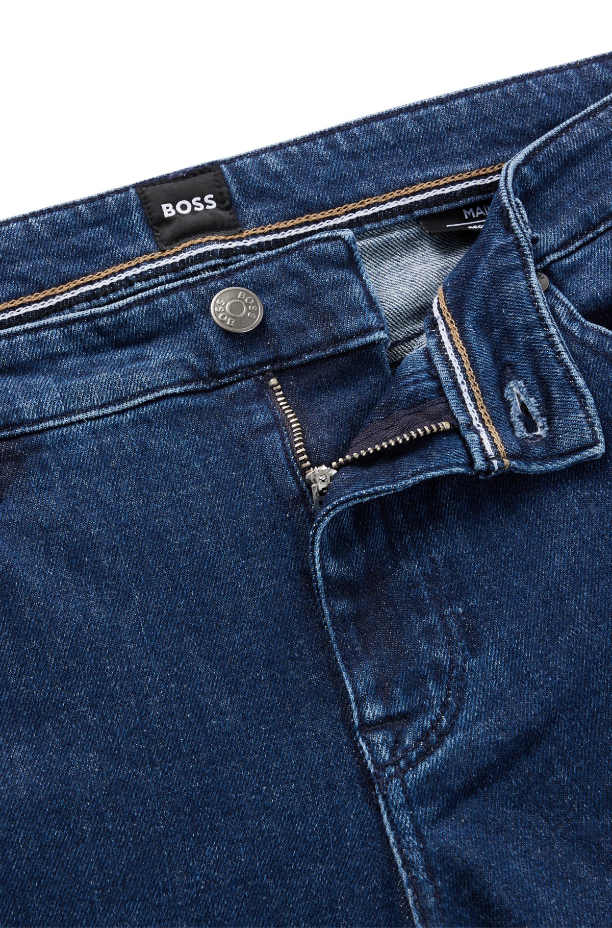 Jeans regular fit in comodo denim elasticizzato blu, Blu