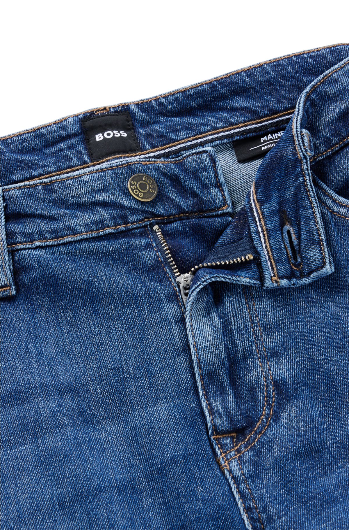 klassisk føderation greb BOSS - Regular-fit jeans in blue comfort-stretch denim