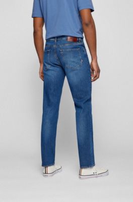BOSS - Regular-fit jeans in blue comfort-stretch denim