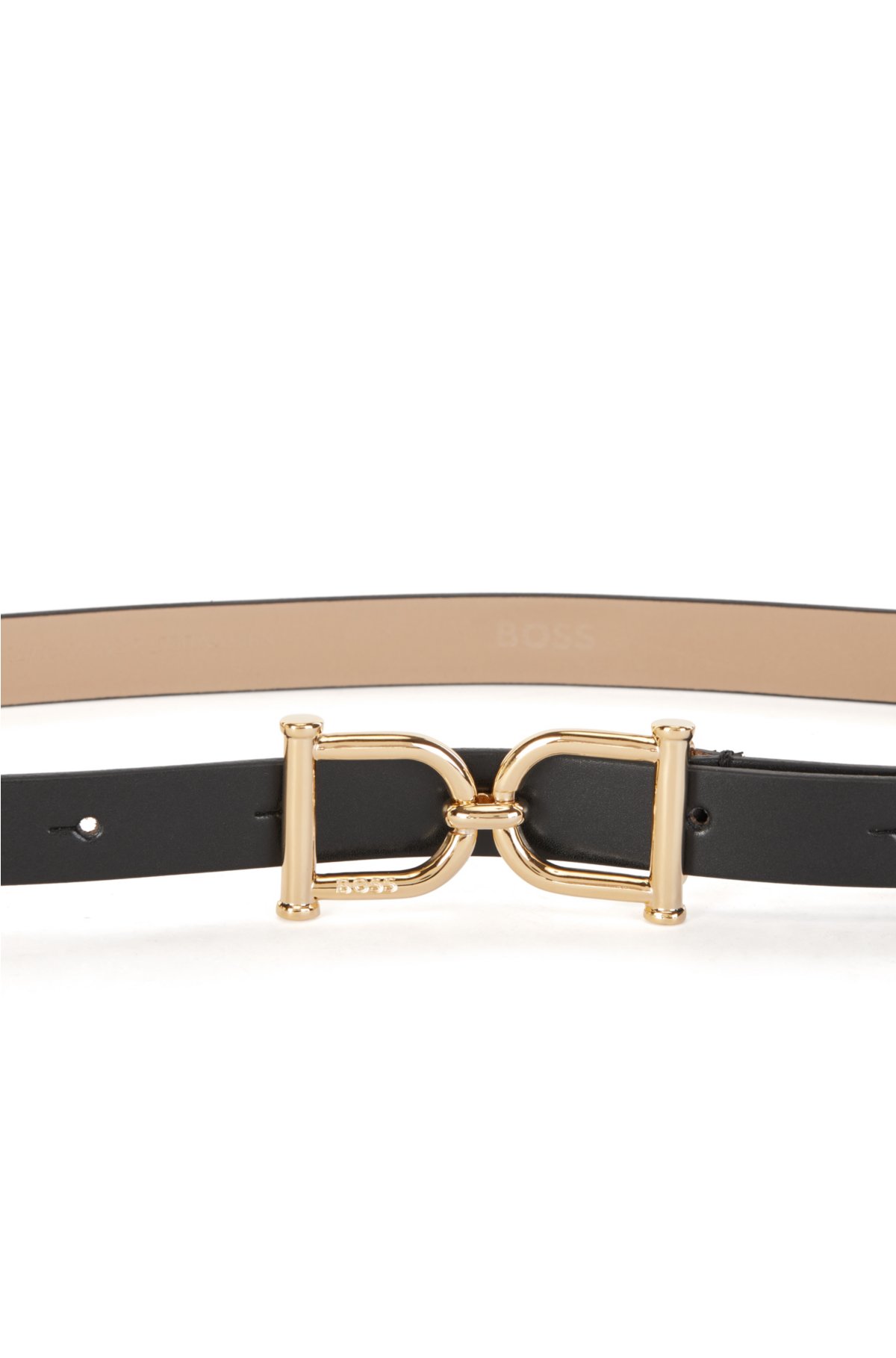 BOSS - Italian-leather belt with signature buckle