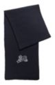 Bufanda de canalé con logo exclusivo, Azul oscuro
