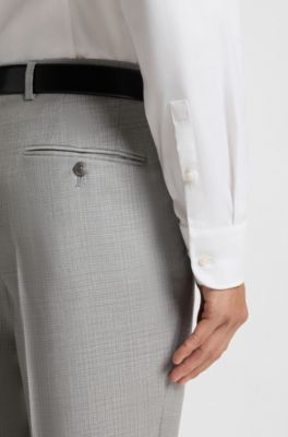 BOSS - Slim-fit shirt in easy-iron stretch-cotton twill 