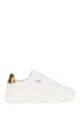 Italian-leather trainers with oversized rubber sole, White