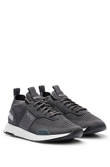 Hugo Boss Sock Trainers With Repreve® Uppers In Gray