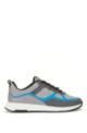 Mixed-material trainers with bonded-leather accents, Light Blue