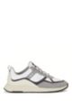 Mixed-material trainers with contrast details and rubber outsole, White