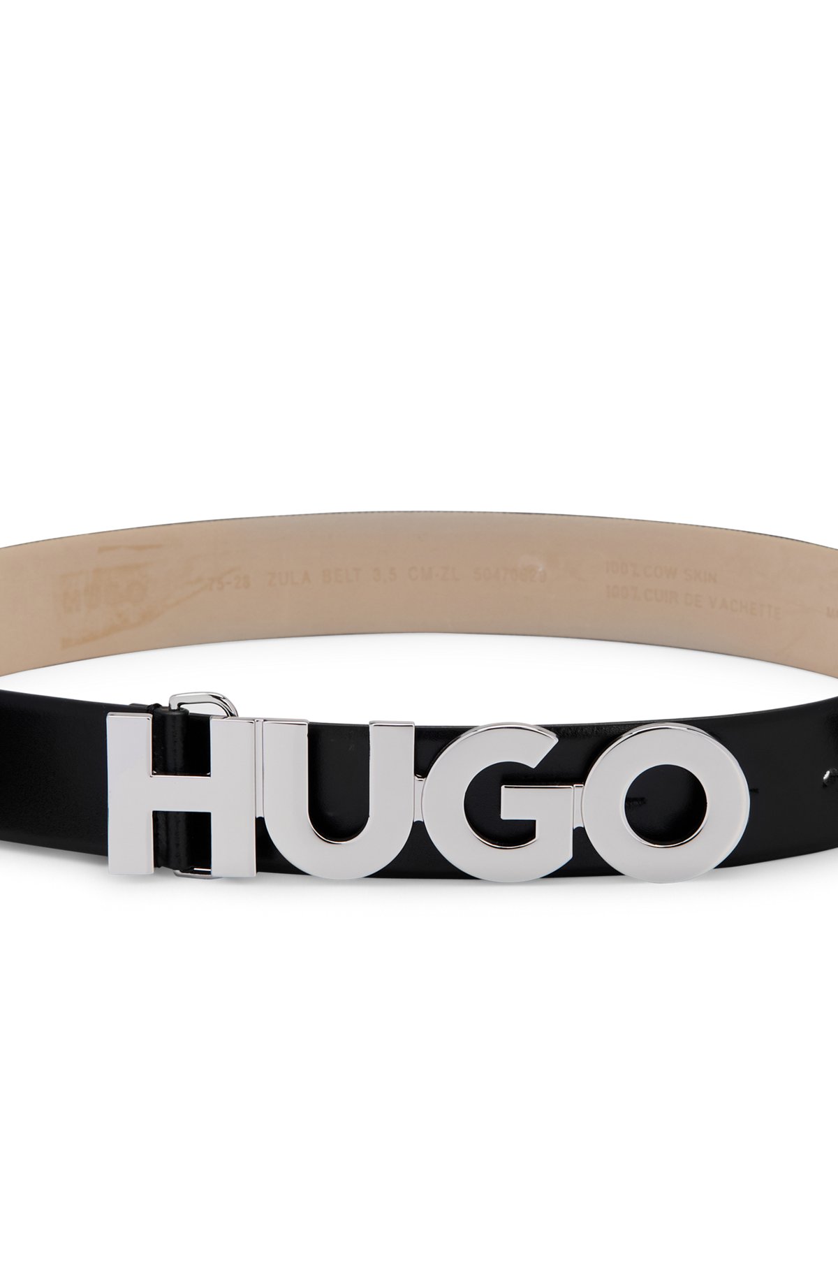HUGO - Gürtel aus italienischem Leder mit Logo-Schließe