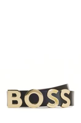 BOSS - Logo-Schließe mit aus italienischem Leder Gürtel