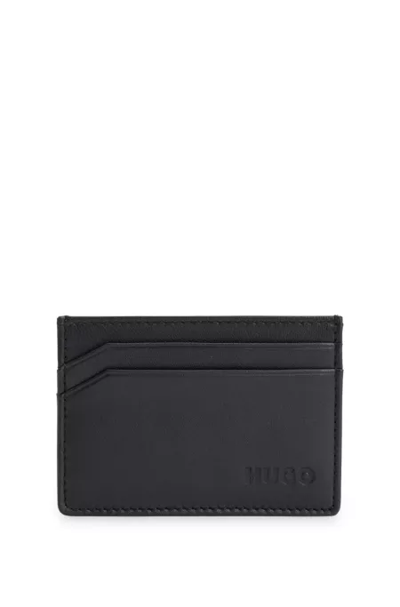Leather card holder with logo