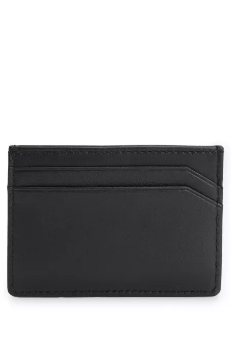 Leather card holder with logo