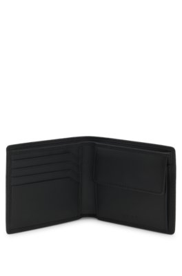 Bifold wallet in smooth leather with embossed logo