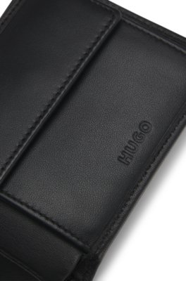 Hugo Bifold wallet in smooth leather with embossed logo plånböcker herr – bild 2