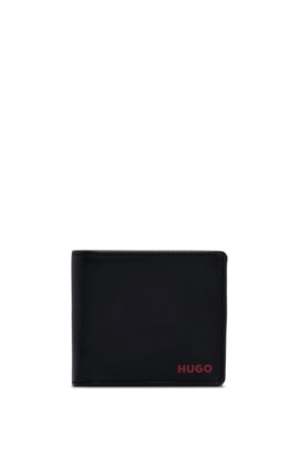 HUGO - Cartera de piel con rojo y ranuras para tarjetas a juego
