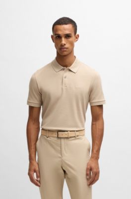 Suede belt with logo and gunmetal buckle, Beige