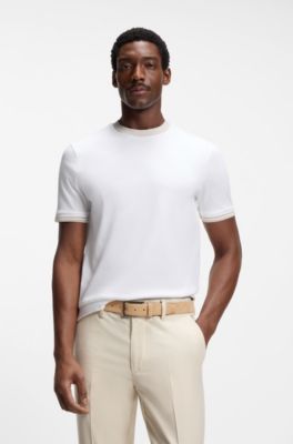 Suede belt with logo and gunmetal buckle, Beige