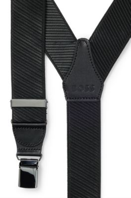 HUGO BOSS Uomo Accessori Cinture e bretelle Bretelle Bretelle brandizzate con rifiniture in pelle 