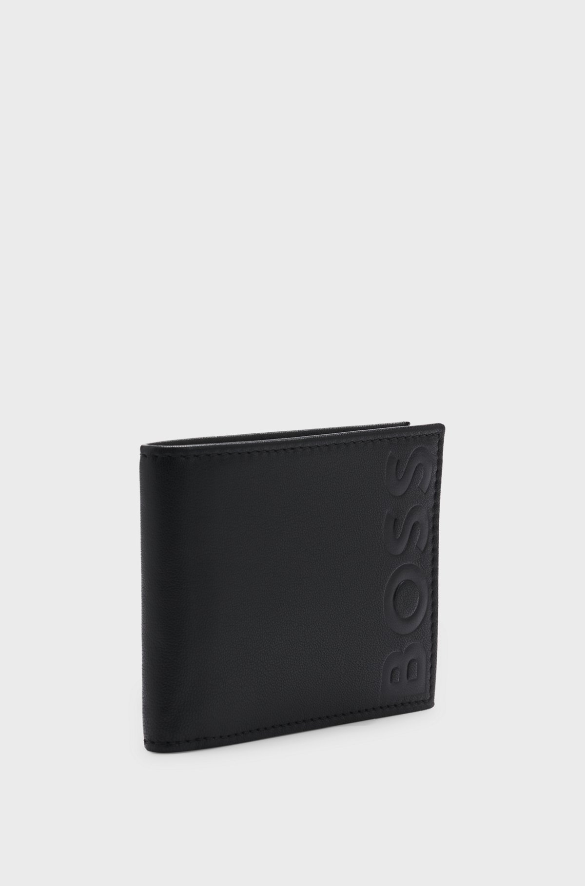 BOSS - グラデーションレザー ウォレット エンボスロゴ - ブラック BOSS - グラデーションレザー ウォレット エンボスロゴ - ブラック