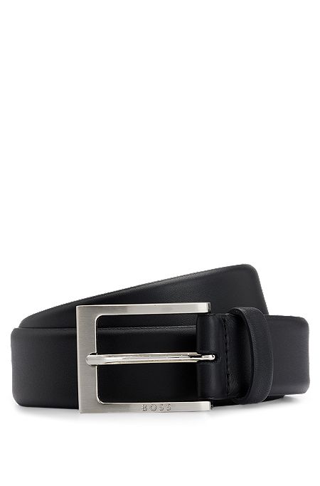 Nappa-leather belt with pin buckle, Black