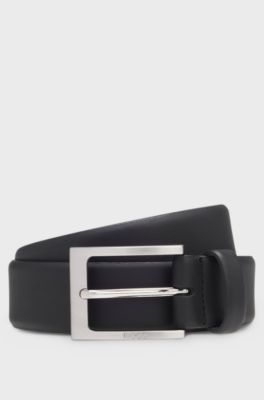 Nappa-leather belt with pin buckle, Black