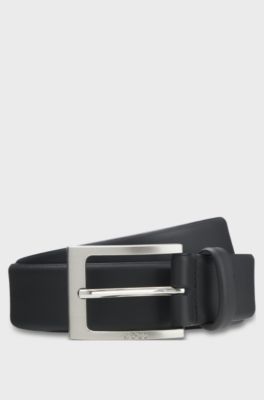 Nappa-leather belt with pin buckle, Black