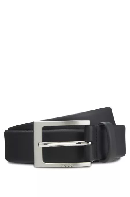 Nappa-leather belt with pin buckle