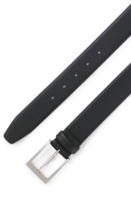 Nappa-leather belt with pin buckle, Black