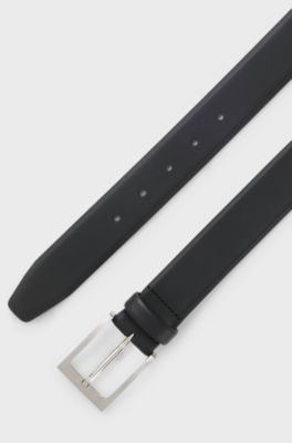 Nappa-leather belt with pin buckle, Black