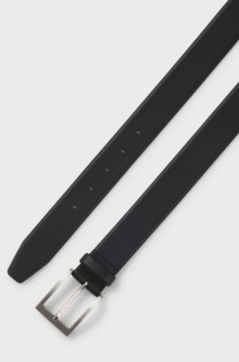 Nappa-leather belt with pin buckle, Black