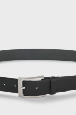 Nappa-leather belt with pin buckle, Black