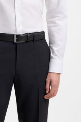 Nappa-leather belt with pin buckle, Black