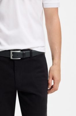 Nappa-leather belt with pin buckle, Black