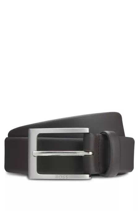 Nappa-leather belt with pin buckle