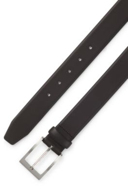 Nappa-leather belt with pin buckle, Dark Brown