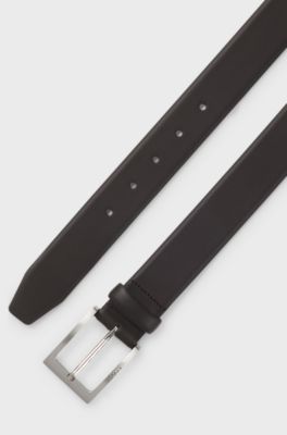 Nappa-leather belt with pin buckle, Dark Brown