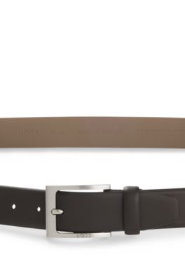 Nappa-leather belt with pin buckle, Dark Brown