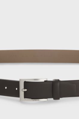 Nappa-leather belt with pin buckle, Dark Brown