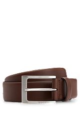 Nappa-leather belt with pin buckle, Brown
