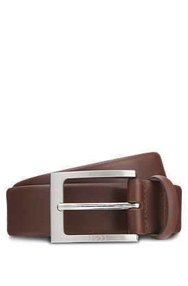 Nappa-leather belt with pin buckle