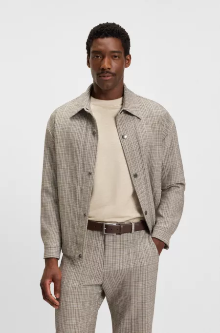 Nappa-leather belt with pin buckle