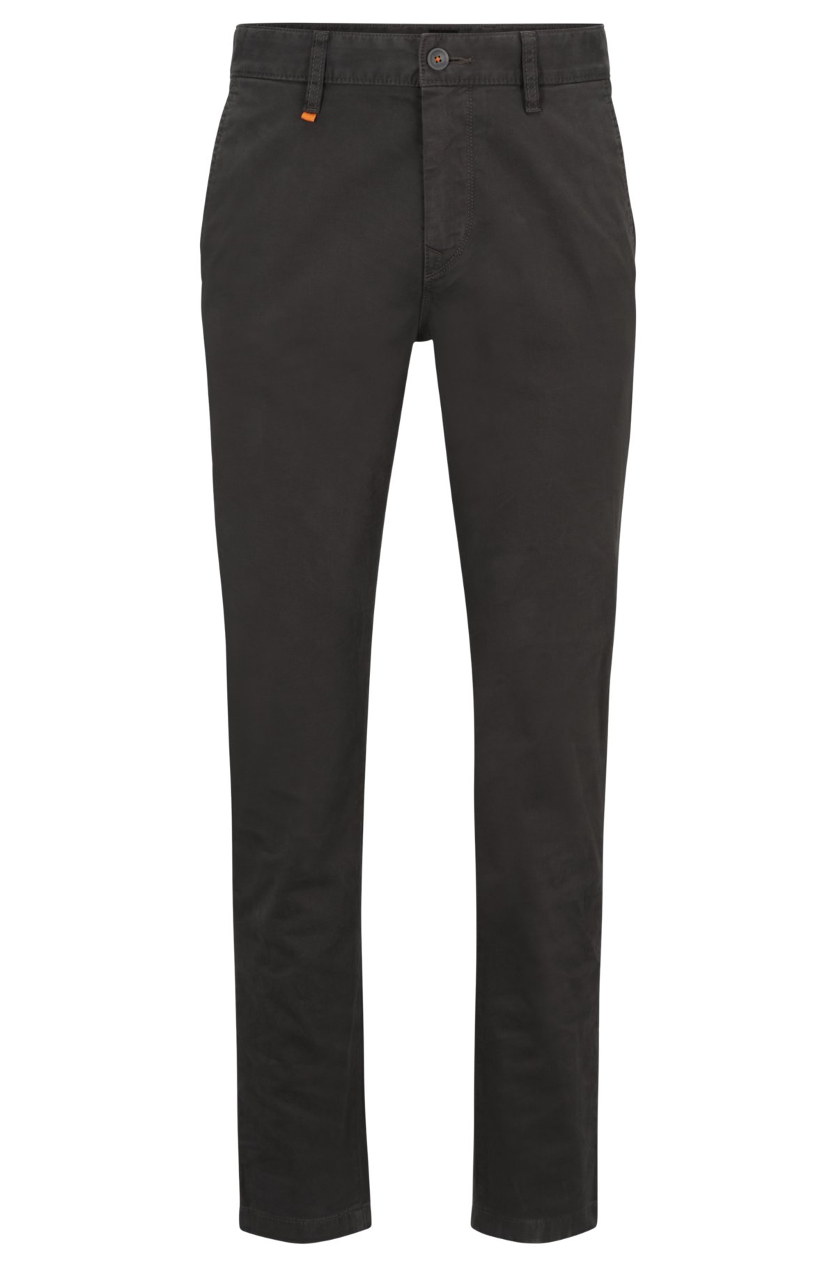 BOSS overdyed stretch-cotton in Tapered-fit chinos - satin
