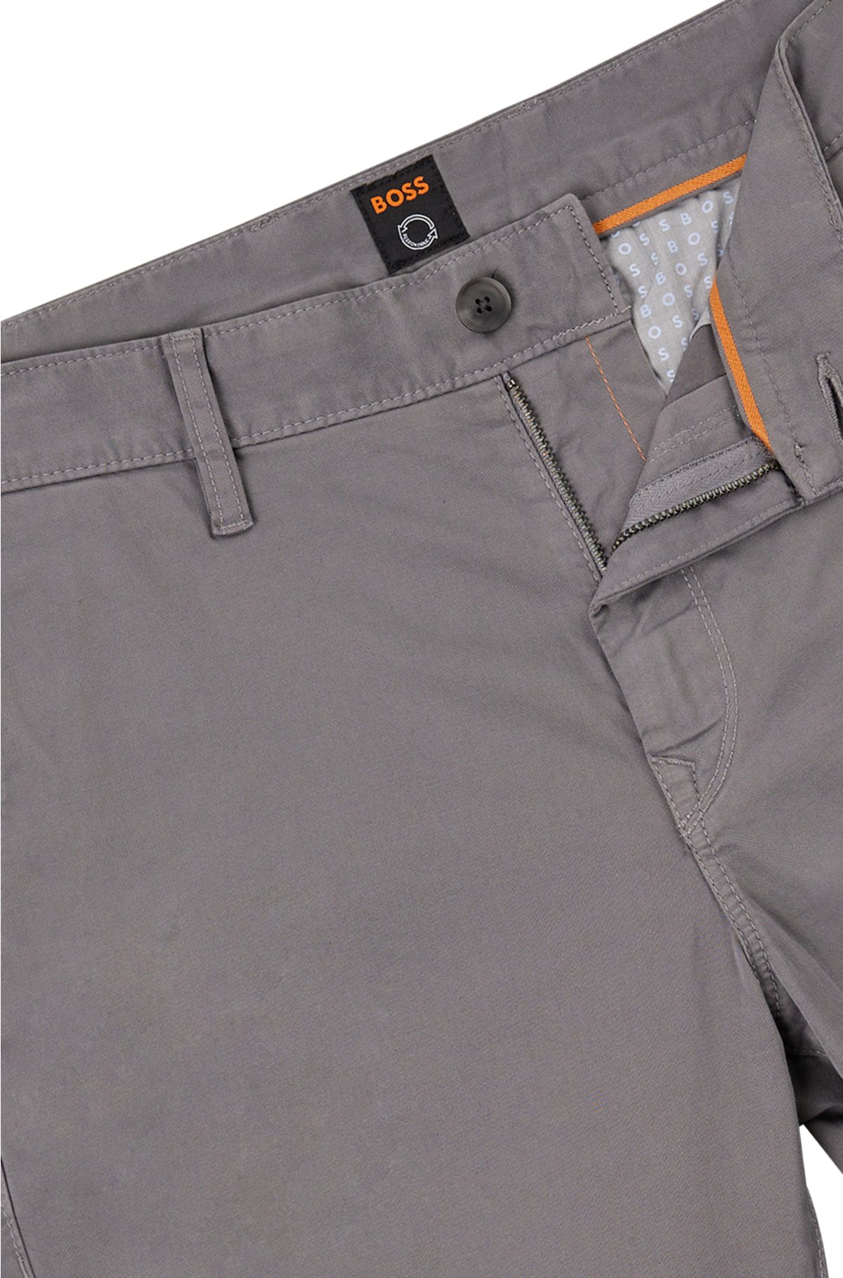 stretch-cotton overdyed BOSS satin chinos - Tapered-fit in