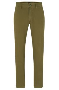 satin - overdyed stretch-cotton Tapered-fit BOSS in chinos