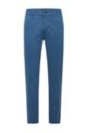 Tapered-fit chinos in overdyed stretch-cotton satin, Blue