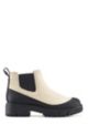 Italian nappa-leather Chelsea boots with rubberised trim, White