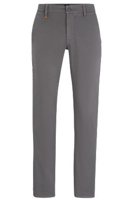 Slim-fit trousers in stretch-cotton satin